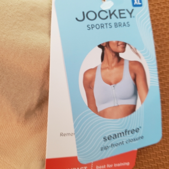 Jockey Beige Zip Front Sports Bra, Size XL - Picture 8 of 8